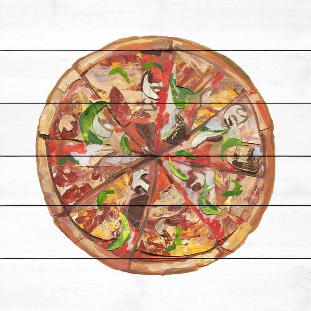 "Ultimate Pizza" Painting Print on White Wood
