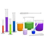 Ultimate Plastics Kit - 15 Piece Science Lab Set - Includes 5 Polypropylene Beakers, 4 Polypropylene Measuring Cylinders, 5 Disposable LDPE Pipettes & Nylon Cleaning Brush - Eisco Labs