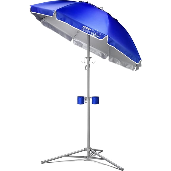 Ultimate Portable Sun Shade Umbrella Lightweight Adjustable Outdoor Patio & Beach Umbrella with Tripod Base (Blue)