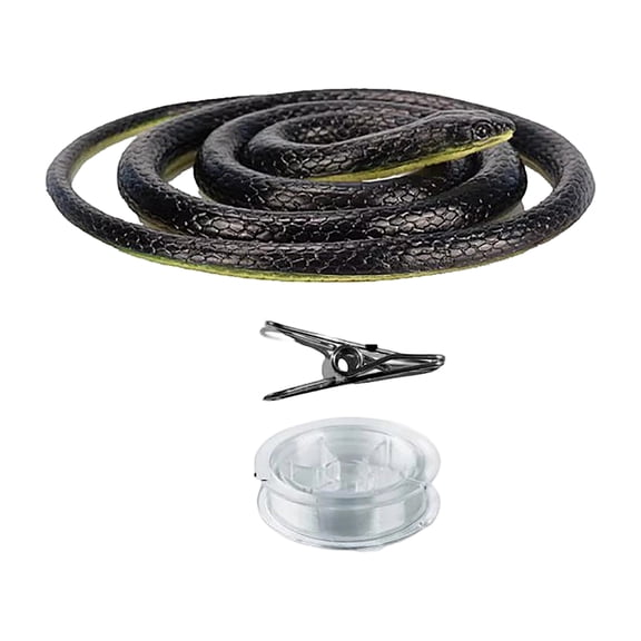 Ultimate Prank Snake - Realistic Rubber Snake with Clip & Clear Line for Halloween Decor, April Fools' Day Gag, Party Trick, & Adults - Funny Fake Snake for Pranks, Prankster Gifts, Outdoor/Indo