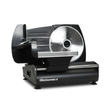 Ultimate Precision Electric Deli Food Meat Slicer, Removable Stainless Steel Blade, Adjustable Thickness, Ideal For Cold Cuts, Hard Cheese, Vegetables & Bread, 7.5”, Black