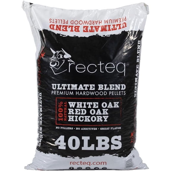 Ultimate Premium Hardwood Grilling Cooking Pellet Barbecue BBQ Grill Smoker Blend with Red Oak, White Oak, Hickory Wood Pellets for Smokers, 40 Pound Bag