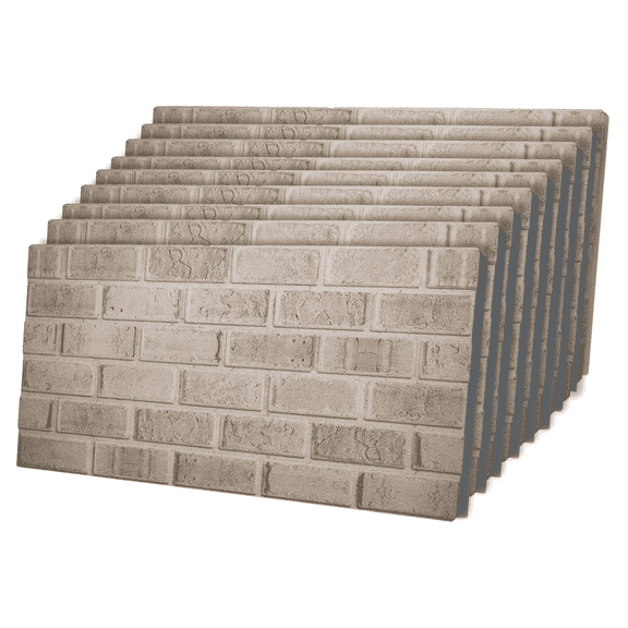 Ultimate Premium Products 3D Brick Effect Foam Wall Panels, 20" x 40", Interior & Exterior, Water Resistant, 9 Pack (48 Sq Ft) - Sandstone