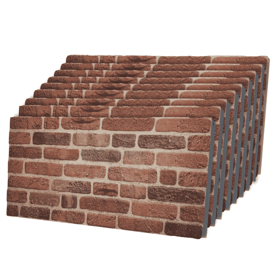 3D Wall Panels, Natural Brick Effect Styrofoam Wall Paneling, Wall Cladding Panel (set of 9 Covers 48 sq ft)