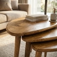 thumbnail image 1 of Ultimate Premium Products Mid Century Chestnut Nesting Table Set of 3, 1 of 16