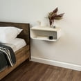thumbnail image 1 of Ultimate Premium Products Small Floating Metal Nightstand with Spruce Top, 1 of 5