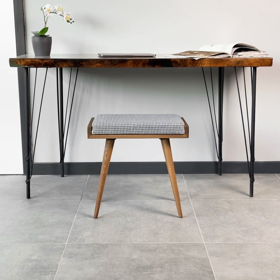 Ultimate Premium Products Piano Bench Ottoman Stool Walnut Crowbar