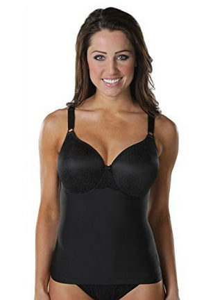 Shapeez Ultimate Cami-Style Back-Smoothing Long-line Bra Body Shaper  Underwire Molded Foam-Cup Tummy Control (A, Black, X-Small)