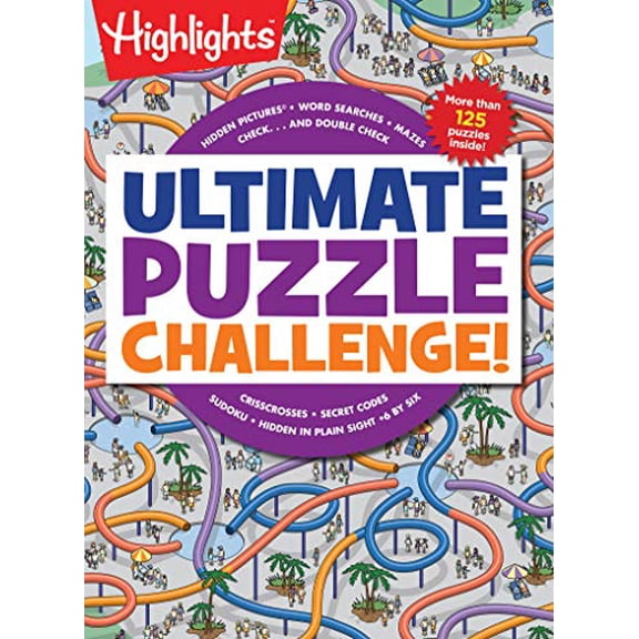 Pre-Owned Ultimate Puzzle Challenge!: 125+ Brain Games for Kids, Mazes, Brain Teasers, Word Searches, Crossword Puzzles, Sudoku, Logic Puzzles and More, Kids Activity Book (Highlights Jumbo Books & Pads)