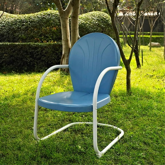 Ultimate Relaxation: Griffith Metal Outdoor Furniture - Durable Steel Chair for Long-lasting Comfort in Sky Blue Finish