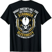 Ultimate Resilience: Unbreakable Electrician Tee with Striking Back Print