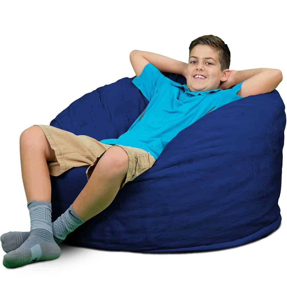 Posh Creations Coronado Bean Bag Chair, Kids, 2.3 ft, Black