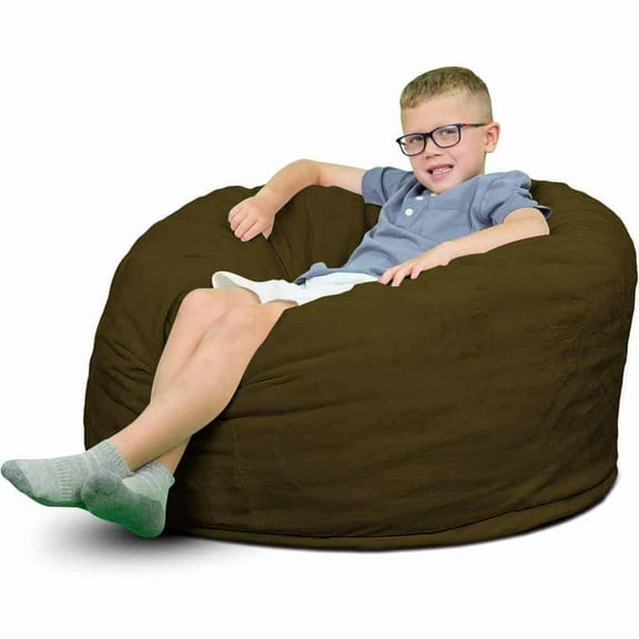 Ultimate Sack 3000 (3 ft.) Bean Bag Chair in multiple colors: Giant Foam-Filled Furniture - Machine Washable Covers, Double Stitched Seams, Durable Inner Liner. (3000, Olive Suede)