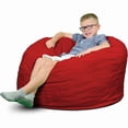 thumbnail image 1 of Ultimate Sack 3000 (3 ft.) Bean Bag Chair in multiple colors: Giant Foam-Filled Furniture - Machine Washable Covers, Double Stitched Seams, Durable Inner Liner. (3000, Red Suede), 1 of 5