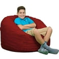thumbnail image 1 of Ultimate Sack 3000 3-Foot Bean Bag Chair Oversized Foam Lounger, Burgundy Suede Cover, 1 of 5