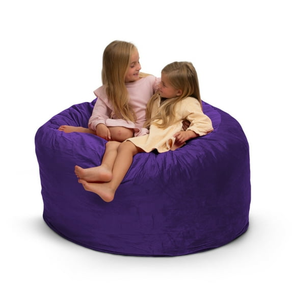 Ultimate Sack 4000 (4 ft.) Bean Bag Chair in multiple colors: Giant Foam-Filled Furniture - Machine Washable Covers, Double Stitched Seams, Durable Inner Liner. (4000, Purple Suede)
