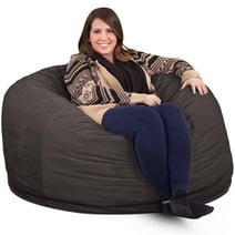 Ultimate Sack 4000 (4 ft.) Bean Bag Chair in multiple colors: Giant Foam-Filled Furniture - Machine Washable Covers, Double Stitched Seams, Durable Inner Liner. (4000, Grey Suede)