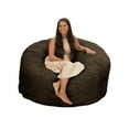 thumbnail image 1 of Ultimate Sack 5000 5-Foot Bean Bag Chair Oversized Foam Lounger, Brown Fur Cover, 1 of 8