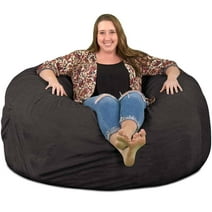 Ultimate Sack Bean Bag Chairs in multiple Sizes & Colors: Giant Foam-Filled Furniture - Machine Washable Covers, Double Stitched Seams, Durable Inner Liner. (5000, Grey Suede)