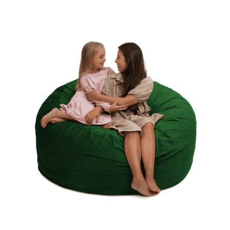 Ultimate Sack Bean Bag Chair 5000 5-Foot - Oversized Foam Lounger - Hunter Suede Cover