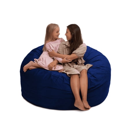 Ultimate Sack 5000 (5 ft.) Bean Bag Chair in multiple colors: Giant Foam-Filled Furniture - Machine Washable Covers, Double Stitched Seams, Durable Inner Liner. (5000, Navy Suede)