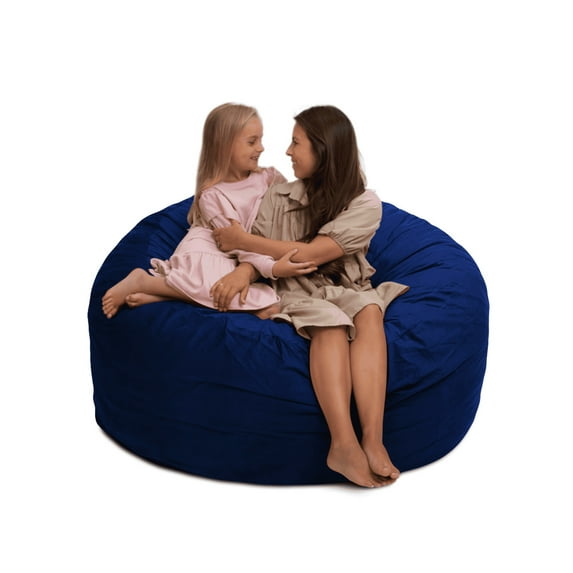 Ultimate Sack 5000 (5 ft.) Bean Bag Chair in multiple colors: Giant Foam-Filled Furniture - Machine Washable Covers, Double Stitched Seams, Durable Inner Liner. (5000, Navy Suede)