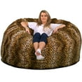 Ultimate Sack 5000 5ft Leopard Faux Fur Bean Bag, FoamFilled