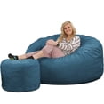 thumbnail image 1 of Ultimate Sack 5000 5-Foot Bean Bag Chair with Footstool Set, Cloud Fur Cover, 1 of 5
