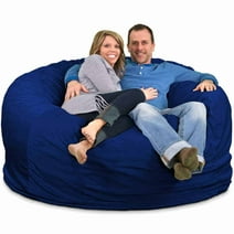 Ultimate Sack 6000 (6 ft.) Bean Bag Chair in multiple colors: Giant Foam-Filled Furniture - Machine Washable Covers, Double Stitched Seams, Durable Inner Liner. (6000, Electric Blue Suede)