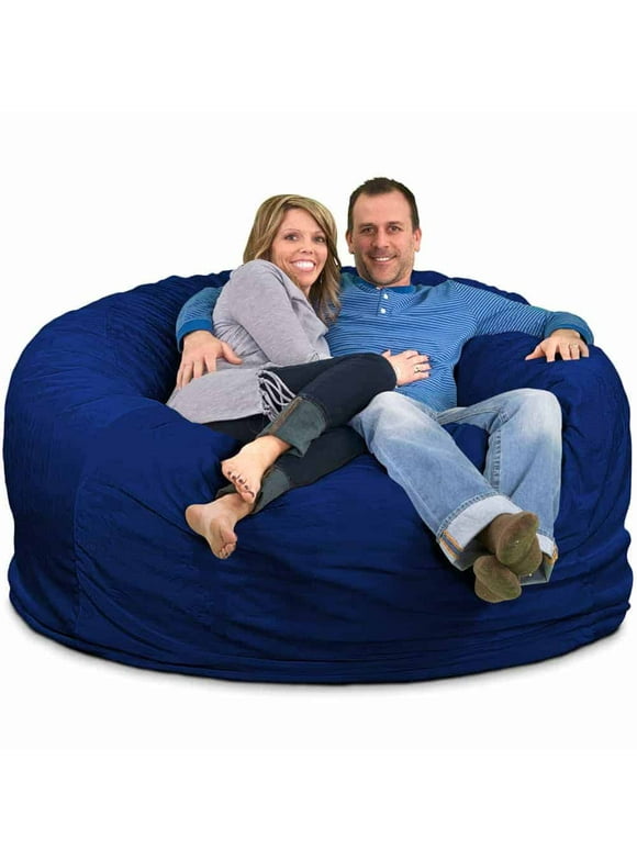 Ultimate Sack 6000 (6 ft.) Bean Bag Chair in multiple colors: Giant Foam-Filled Furniture - Machine Washable Covers, Double Stitched Seams, Durable Inner Liner. (6000, Electric Blue Suede)