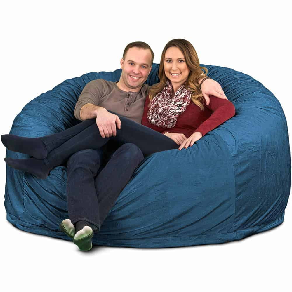 Ultimate Sack 6000 Large Adult Bean Bag Chair, 6 ft. Cloud Faux Fur