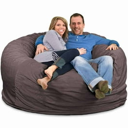  HDMLDP 7FT Giant Bean Bag Chair for Adults Kids Without Filling  Comfy Round Big Joe Beanbag Chairs Love Sack Covers for Bedroom Living  Room, Black : Home & Kitchen