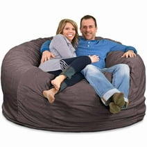 Ultimate Sack 6000 (6 ft.) Bean Bag Chair in multiple colors: Giant Foam-Filled Furniture - Machine Washable Covers, Double Stitched Seams, Durable Inner Liner. (6000, Grey Suede)