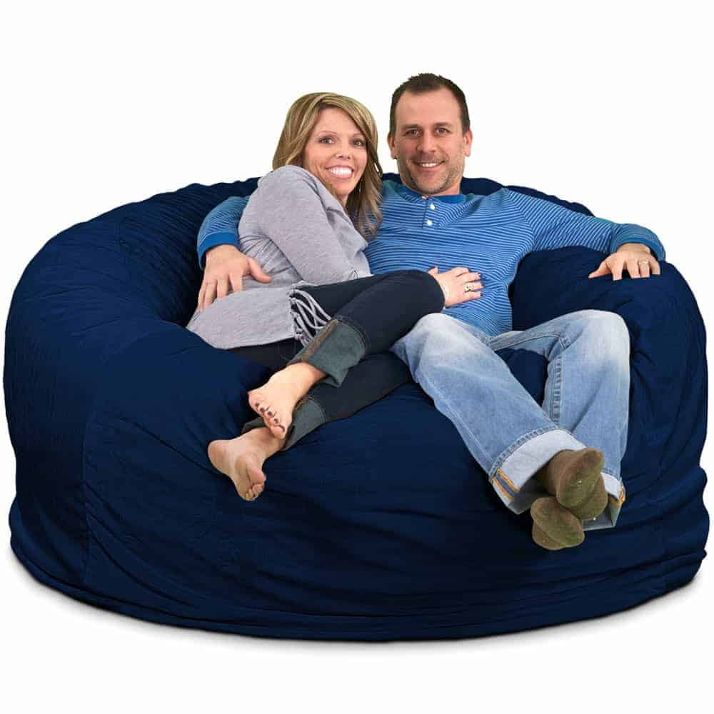 N&V Medium Bean Bag Chair, Adult Size Bean Bag Sack, Foam Filling, Includes  Removable and Machine Washable Cover, 37in, Soft Faux Fur (Blue), Welcome  to consult 