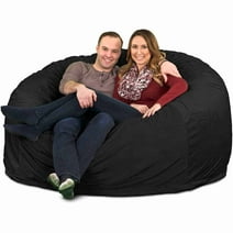 Ultimate Sack 6000 (6 ft.) Bean Bag Chair in multiple colors: Giant Foam-Filled Furniture - Machine Washable Covers, Double Stitched Seams, Durable Inner Liner. (6000, Charcoal Faux Fur)