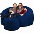 thumbnail image 1 of Ultimate Sack 6000 6-Foot Bean Bag Chair with Footstool Set, Electric Blue Suede Cover, 1 of 5