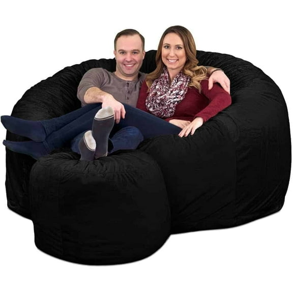 Ultimate Sack 6000 (6 ft.) Bean Bag Chair with Footstool (Bundle)