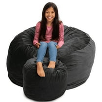 Ultimate Sack Bean Bag Chair w/Foot Stool in Multiple Sizes and Colors: Giant Foam-Filled Furniture - Machine Washable Covers, Double Stitched Seams, Durable Inner Liner.