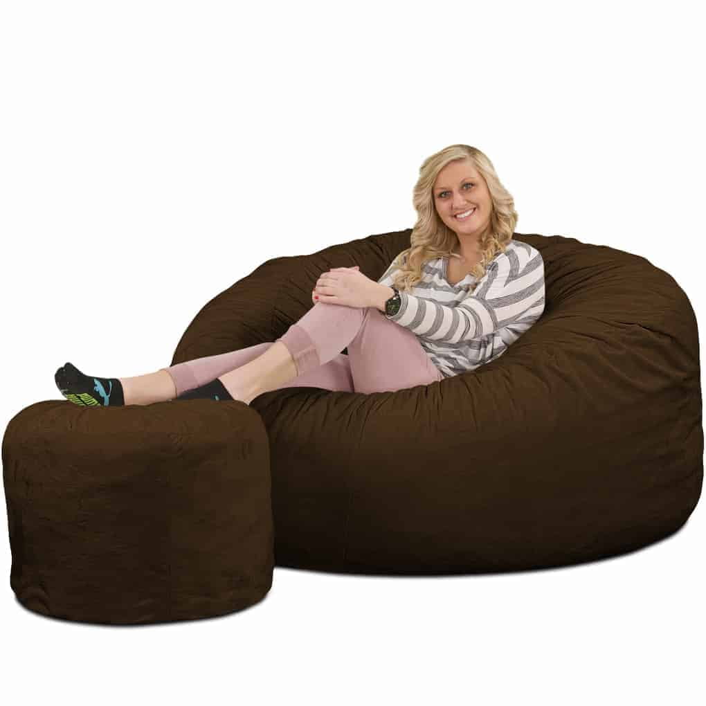 Ultimate Sack Bean Bag Chair W Foot Stool In Multiple Sizes And Colors 