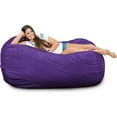 thumbnail image 1 of Ultimate Sack Lounger Bean Bag Chair in multiple colors: Giant Foam-Filled Furniture - Machine Washable Covers, Double Stitched Seams, Durable Inner Liner. (Lounger, Purple Suede), 1 of 5