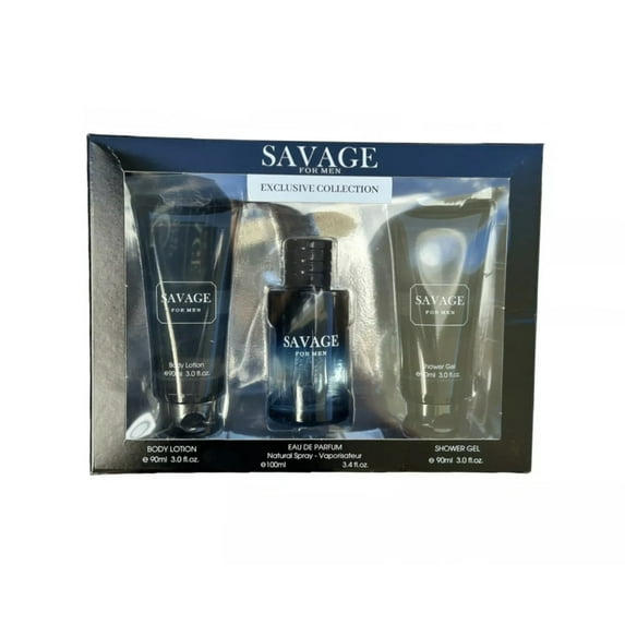 Ultimate Savage for Men Exclusive Collection Gift Set: 3-Piece Shower Gel, Perfume & Body Lotion