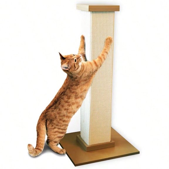 Ultimate Scratching Post Beige Large 32 Inch Tower Sisal Fiber Simple Design For All Cats
