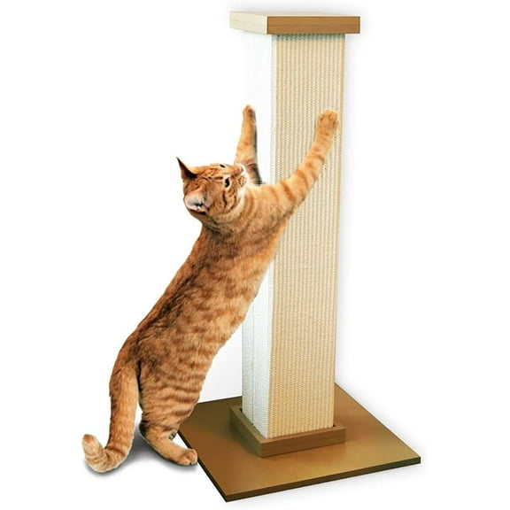 Ultimate Scratching Post – Gray, Large 32 Inch Tower - Sisal Fiber, Simple Design - For All Cats