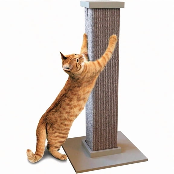 Ultimate Scratching Post Gray Large 32 Inch Tower Sisal Fiber Simple Design For All Cats