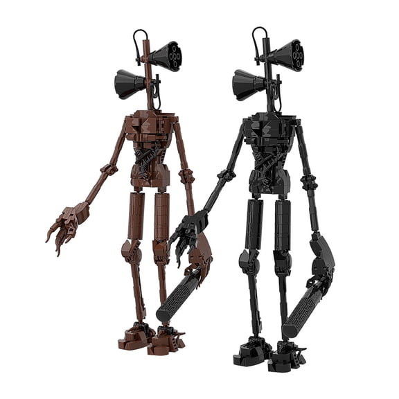Ultimate Siren Head MOC Building Block Bundle (636PCS) - Brown & Black Horror Monster Duo | DIY Assembly Toy Set for Adults & Kids