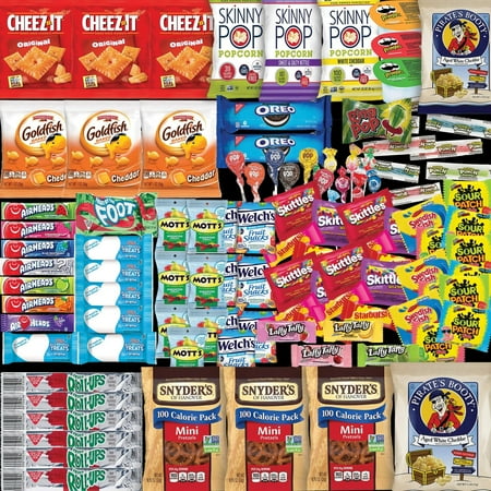 Ultimate Snack Box 100 count - Variety Assortment of Crackers, Cookies, Candy & Chips by Stuff Your Sack