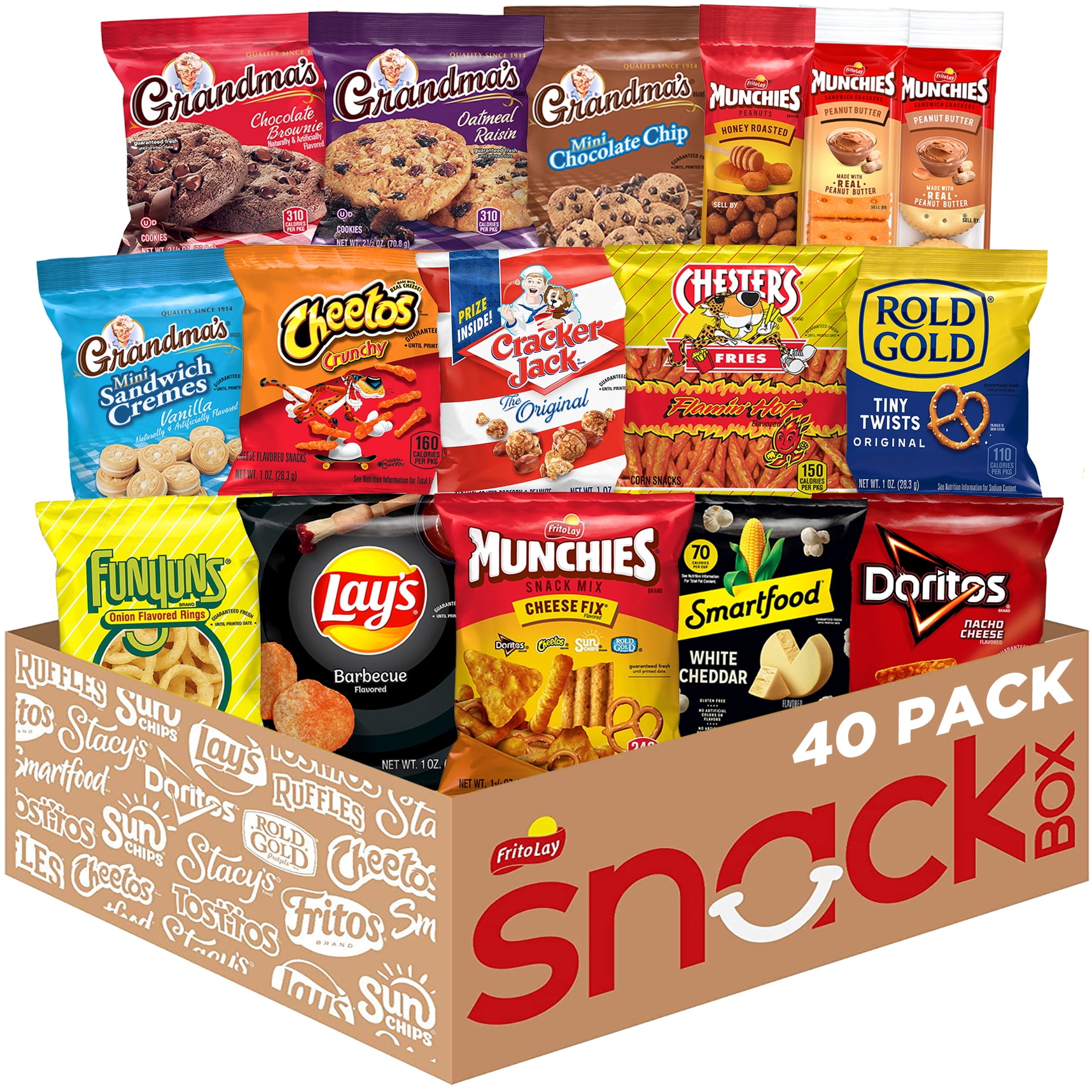 Favorite Snack Box Cookies Chips Candy Snacks Care Package 50 Count Care  Package
