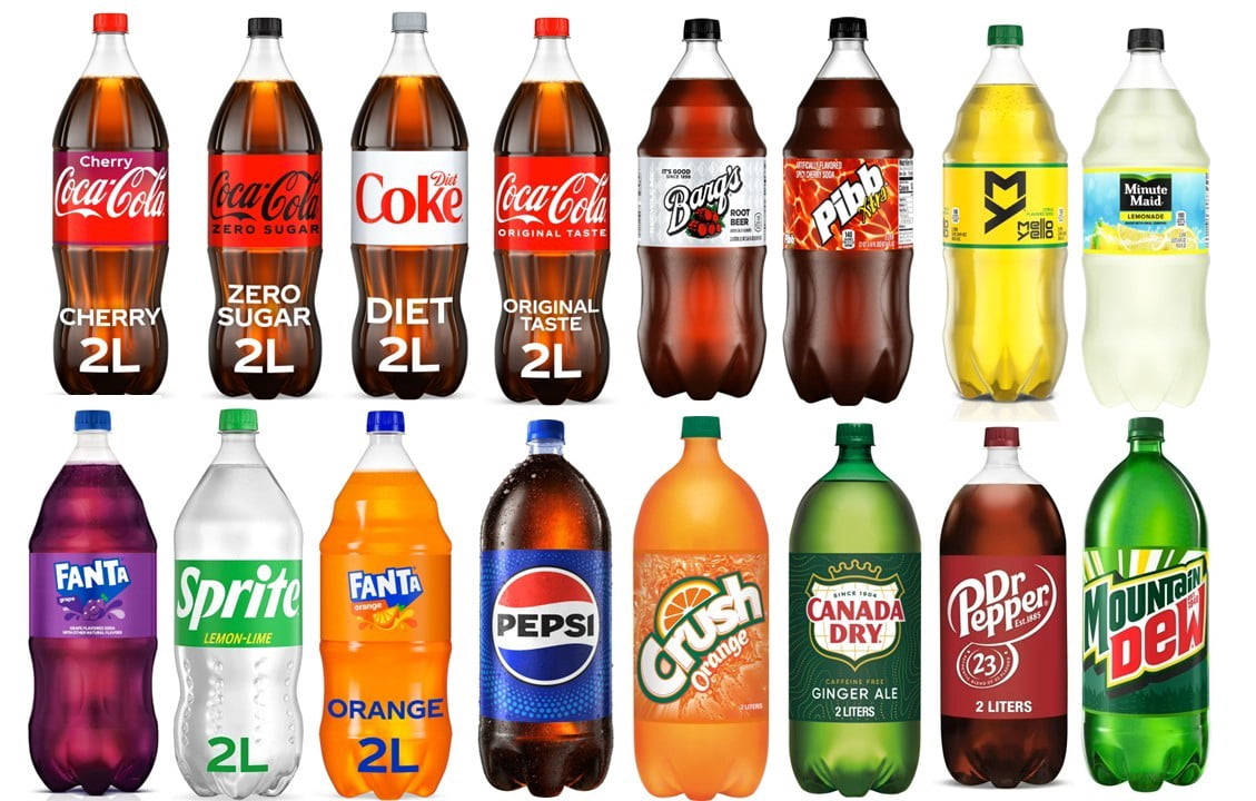 Soda Variety Pack (16) - Liter soda for hospitality vending - Walmart ...