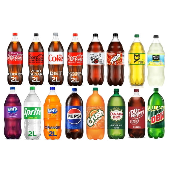 Ultimate Soda Variety Pack – 16 Count 2 Liter Bottles | Coke, Pepsi, Dr ...