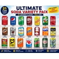 thumbnail image 1 of Ultimate Soda Variety Pack – 21 Different 12oz Soft Drink Cans | Coke, Pepsi, Sprite, Dr Pepper, Mountain Dew, RC Cola & More | Fun Soda Sampler Pack for Parties, Gifts & Road Trips, 1 of 9